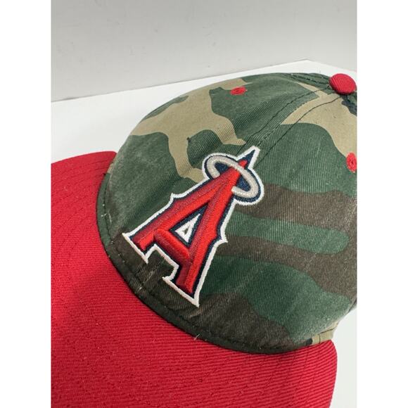 Los Angeles AngelsNew Era 9Fifty Camo & Red Fitted Sz 7 3/8 Cap Hat - Picture 4 of 7